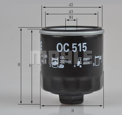 MAHLE OC 515 - Filtro olio www.autoricambi360.it