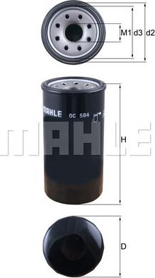 MAHLE OC 584 - Filtro olio www.autoricambi360.it