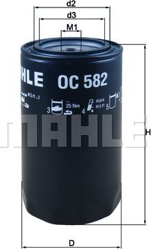MAHLE OC 582 - Filtro olio www.autoricambi360.it