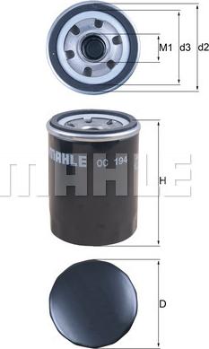MAHLE OC 194 - Filtro olio www.autoricambi360.it
