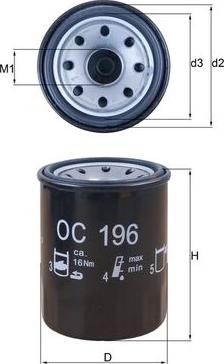 MAHLE OC 196 - Filtro olio www.autoricambi360.it