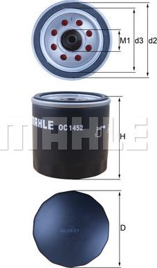 MAHLE OC 1452 - Filtro olio www.autoricambi360.it