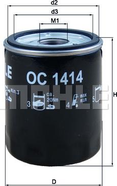 MAHLE OC 1414 - Filtro olio www.autoricambi360.it