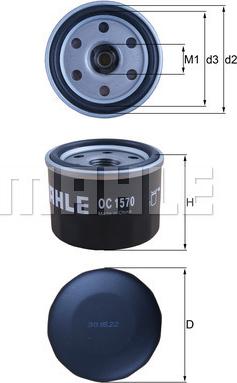 MAHLE OC 1570 - Filtro olio www.autoricambi360.it