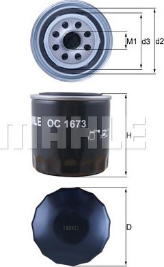MAHLE OC 1673 - Filtro olio www.autoricambi360.it
