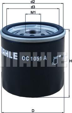 MAHLE OC 1051 A - Filtro olio www.autoricambi360.it