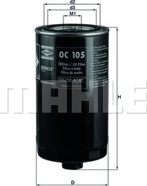 MAHLE OC 105 - Filtro olio www.autoricambi360.it
