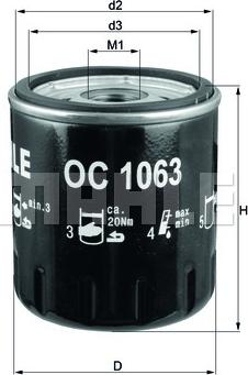 MAHLE OC 1063 - Filtro olio www.autoricambi360.it