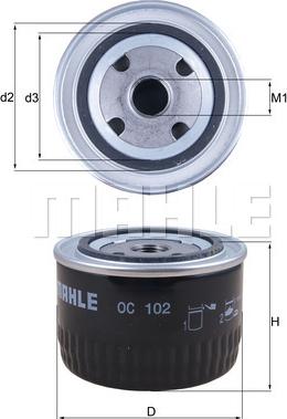 MAHLE OC 102 - Filtro olio www.autoricambi360.it