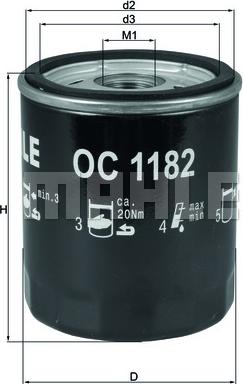 MAHLE OC 1182 - Filtro olio www.autoricambi360.it