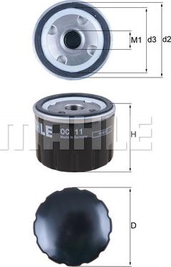 MAHLE OC 11 - Filtro olio www.autoricambi360.it