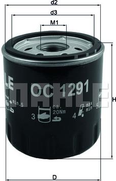MAHLE OC 1291 - Filtro olio www.autoricambi360.it