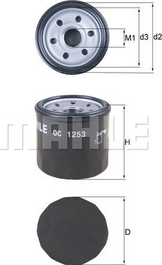 MAHLE OC 1253 - Filtro olio www.autoricambi360.it