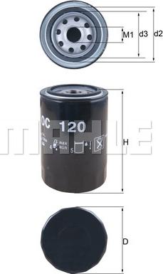 MAHLE OC 120 - Filtro olio www.autoricambi360.it