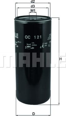 MAHLE OC 121 - Filtro olio www.autoricambi360.it