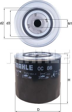 MAHLE OC 86 - Filtro olio www.autoricambi360.it