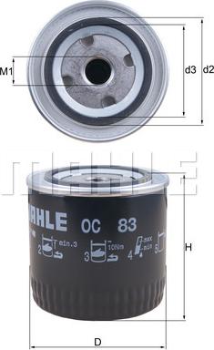 MAHLE OC 83 - Filtro olio www.autoricambi360.it