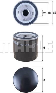 MAHLE OC 243 - Filtro olio www.autoricambi360.it