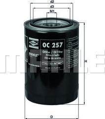 MAHLE OC 257 - Filtro olio www.autoricambi360.it