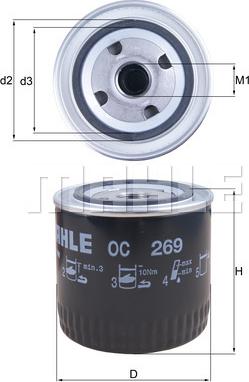 MAHLE OC 269 - Filtro olio www.autoricambi360.it