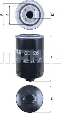 MAHLE OC 26 - Filtro olio www.autoricambi360.it