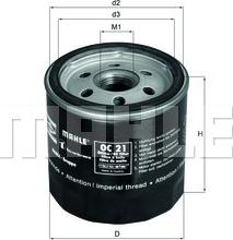 MAHLE OC 21 OF - Filtro olio www.autoricambi360.it