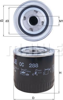 MAHLE OC 288 - Filtro olio www.autoricambi360.it