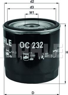 MAHLE OC 232 - Filtro olio www.autoricambi360.it