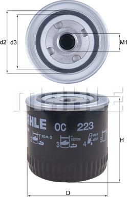 MAHLE OC 223 - Filtro olio www.autoricambi360.it