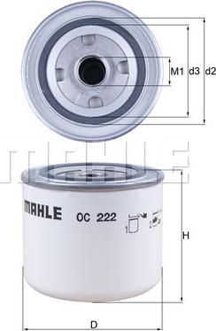 MAHLE OC 222 - Filtro olio www.autoricambi360.it