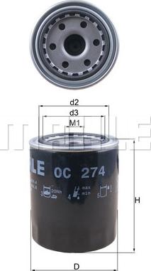 MAHLE OC 274 - Filtro olio www.autoricambi360.it