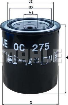 MAHLE OC 275 - Filtro olio www.autoricambi360.it