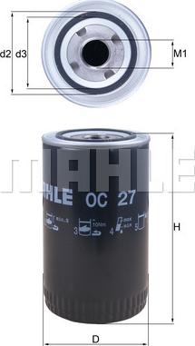 MAHLE OC 27 - Filtro olio www.autoricambi360.it