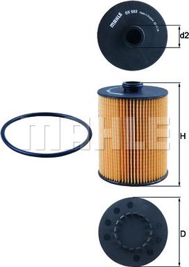 MAHLE OX 983D - Filtro olio www.autoricambi360.it