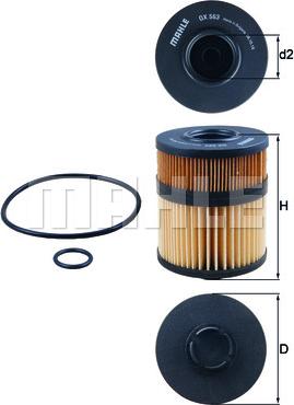 MAHLE OX 563D - Filtro olio www.autoricambi360.it