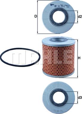 MAHLE OX 14D - Filtro olio www.autoricambi360.it