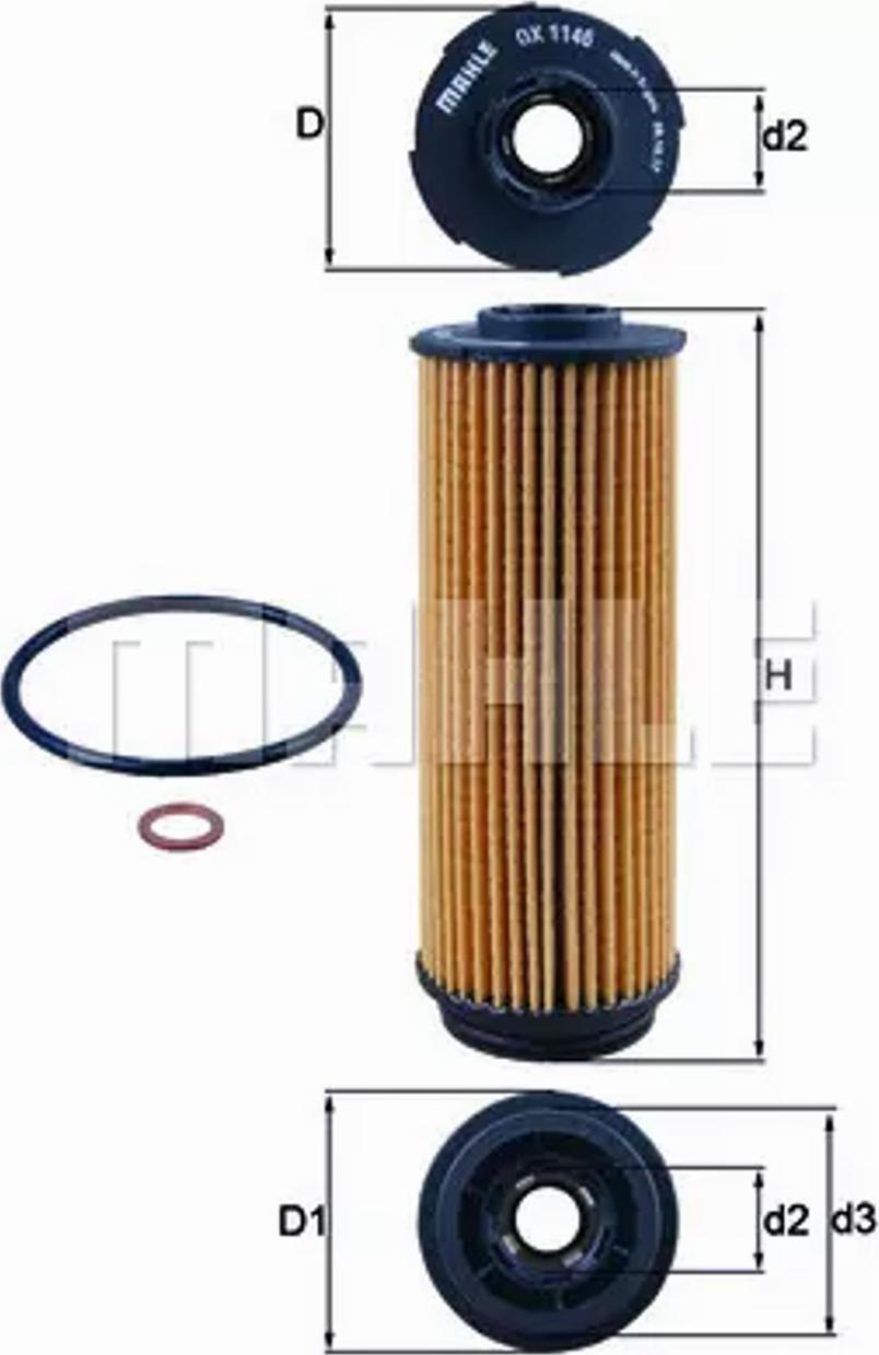 MAHLE OX 1146D - Filtro olio www.autoricambi360.it