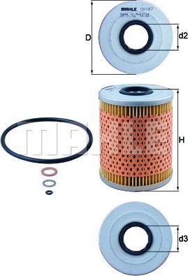 MAHLE OX 187D - Filtro olio www.autoricambi360.it