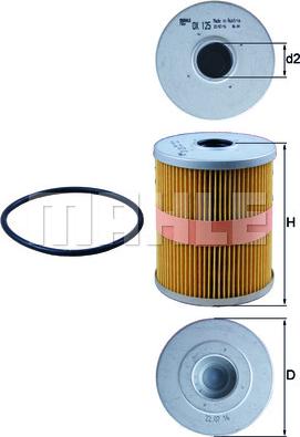 MAHLE OX 125D - Filtro olio www.autoricambi360.it