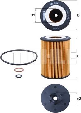 MAHLE OX 367D - Filtro olio www.autoricambi360.it