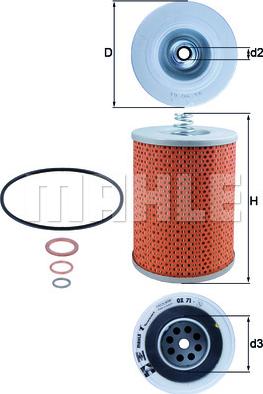 MAHLE OX 71D - Filtro olio www.autoricambi360.it