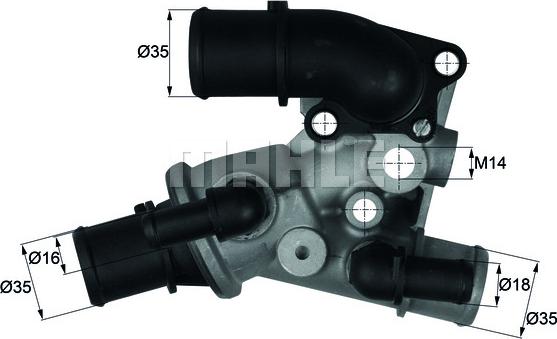 MAHLE TI 140 80D - Termostato, Refrigerante www.autoricambi360.it