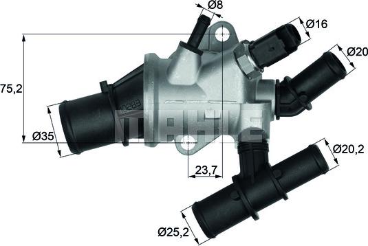 MAHLE TI 162 88 - Termostato, Refrigerante www.autoricambi360.it