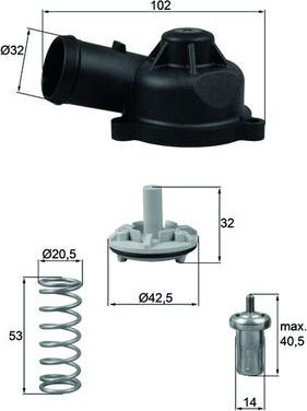 MAHLE TI 244 83D - Termostato, Refrigerante www.autoricambi360.it