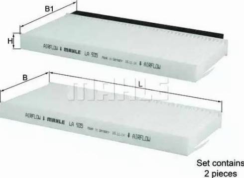 MAHLE LA 935/S - Filtro, Aria abitacolo www.autoricambi360.it