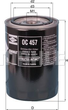 MAHLE OC 457 - Filtro olio www.autoricambi360.it