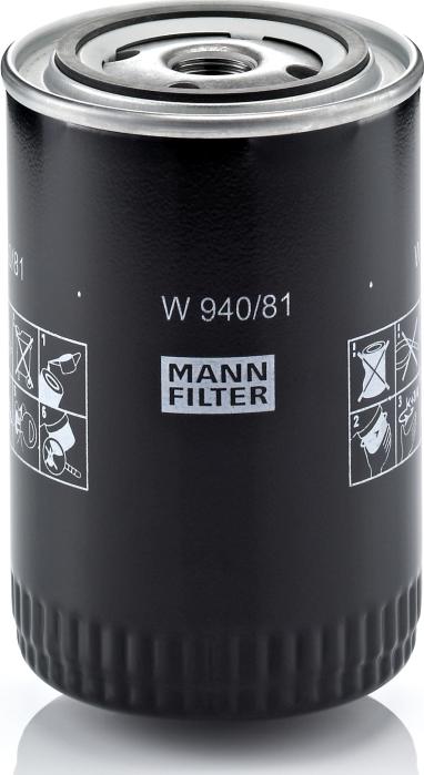 Mann-Filter W 940/81 - Filtro olio www.autoricambi360.it