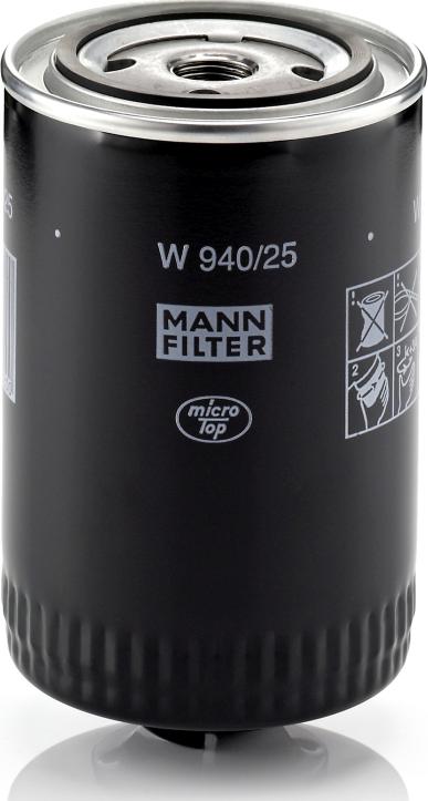 Mann-Filter W 940/25 - Filtro olio www.autoricambi360.it
