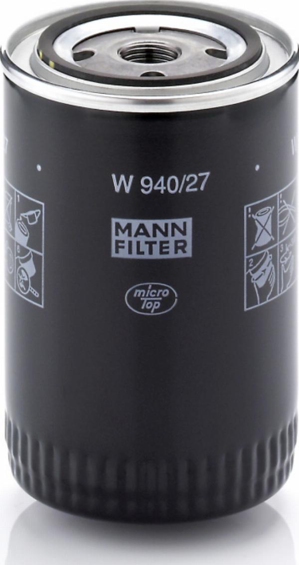Mann-Filter W 940/27 - Filtro olio www.autoricambi360.it