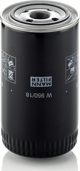 Mann-Filter W 950/18 - Filtro olio www.autoricambi360.it